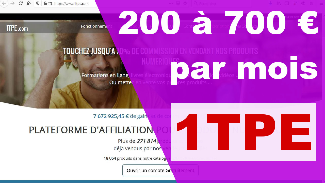 Comment gagner de l'argent avec 1TPE.com